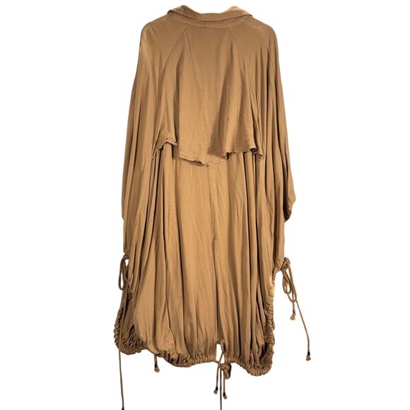 PILCRO Anthropologie ONE SIZE Viscose Utility Popover Jacket Coat Tan - Picture 5 of 11